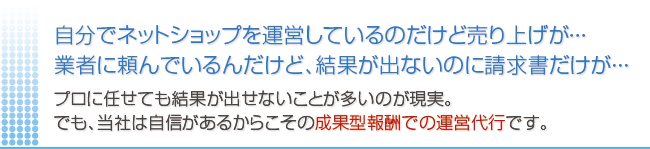 ネットショップの運営の委託も承っております。