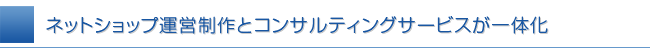 ネットショップ運営の店長とコンサルティングサービスが一体化